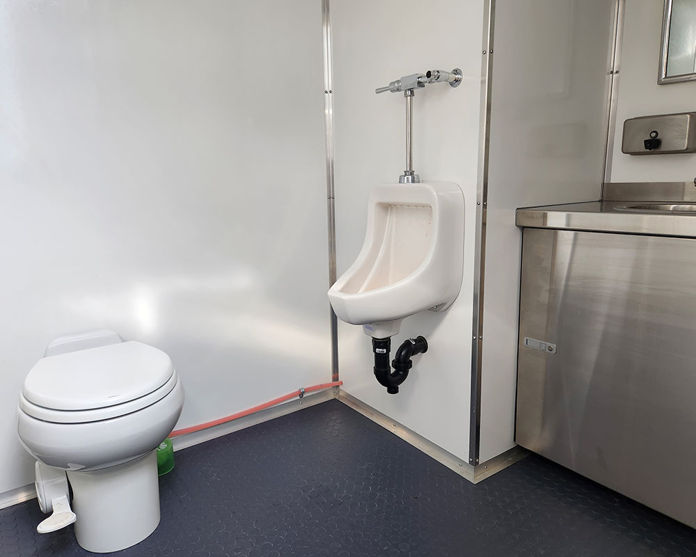 inside view of a double restroom facility